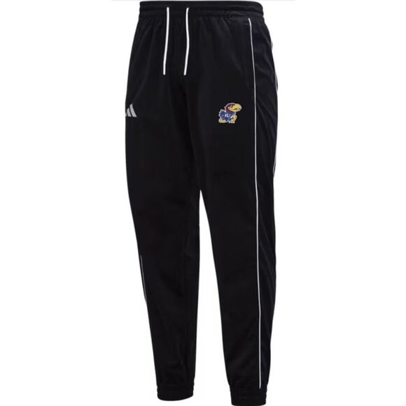 Adidas Kansas Jayhawks Men's Black Velour Jogger Sweatpants XL - Picture 1 of 13